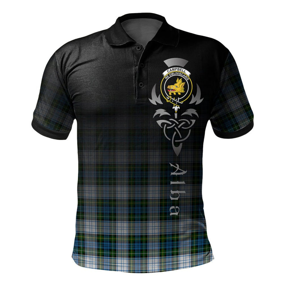 Clan Campbell Dress 01 Tartan Polo Shirt - Alba Celtic Style ZU85 Campbell Dress 01 Tartan Tartan Polo
