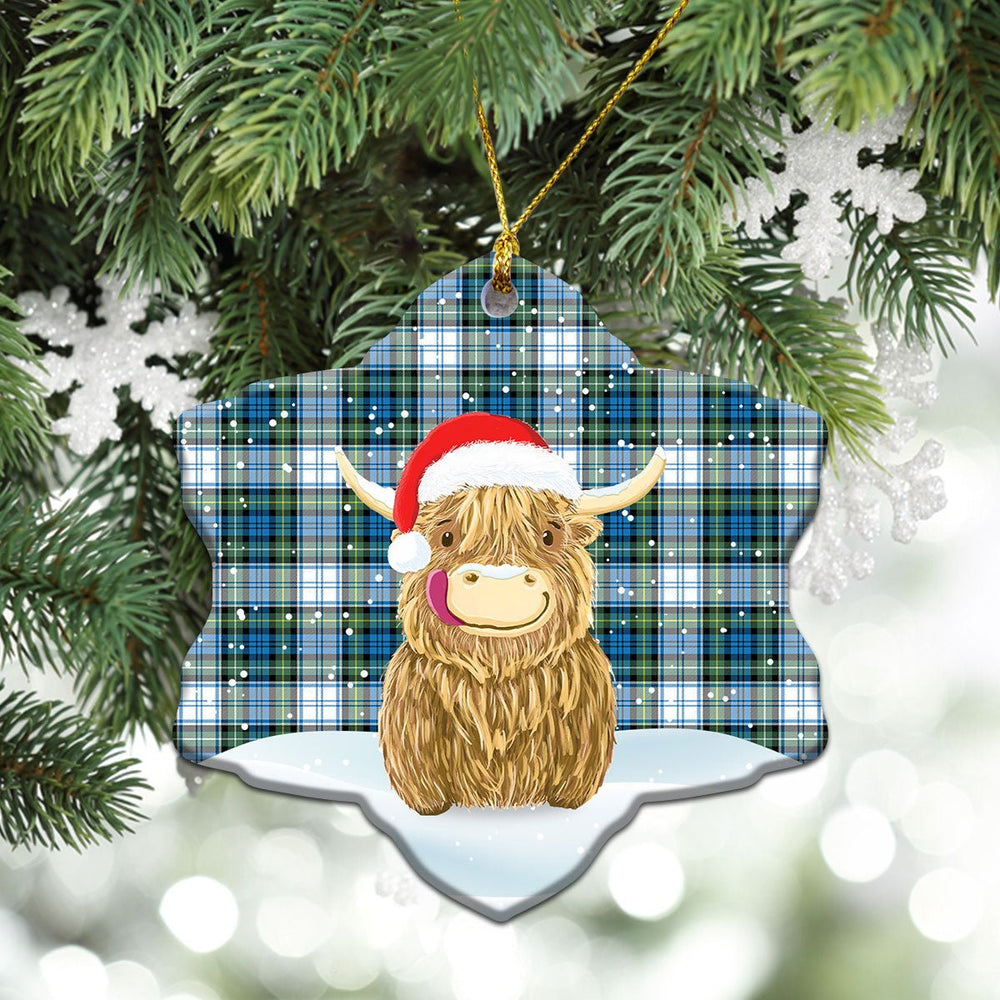 Clan Campbell Dress Ancient Tartan Christmas Ceramic Ornament Highland Cows Style HF74 Campbell Dress Ancient Tartan Tartan Ornament