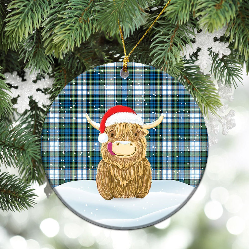 Clan Campbell Dress Ancient Tartan Christmas Ceramic Ornament Highland Cows Style HF74 Campbell Dress Ancient Tartan Tartan Ornament
