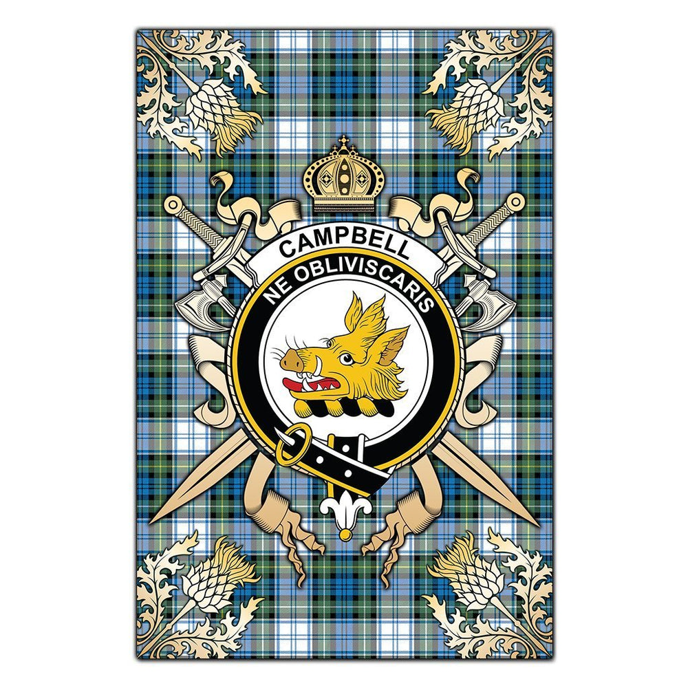 Clan Campbell Dress Ancient Tartan Crest Black Garden Flag - Gold Thistle GI67 Clan Campbell Tartan Today