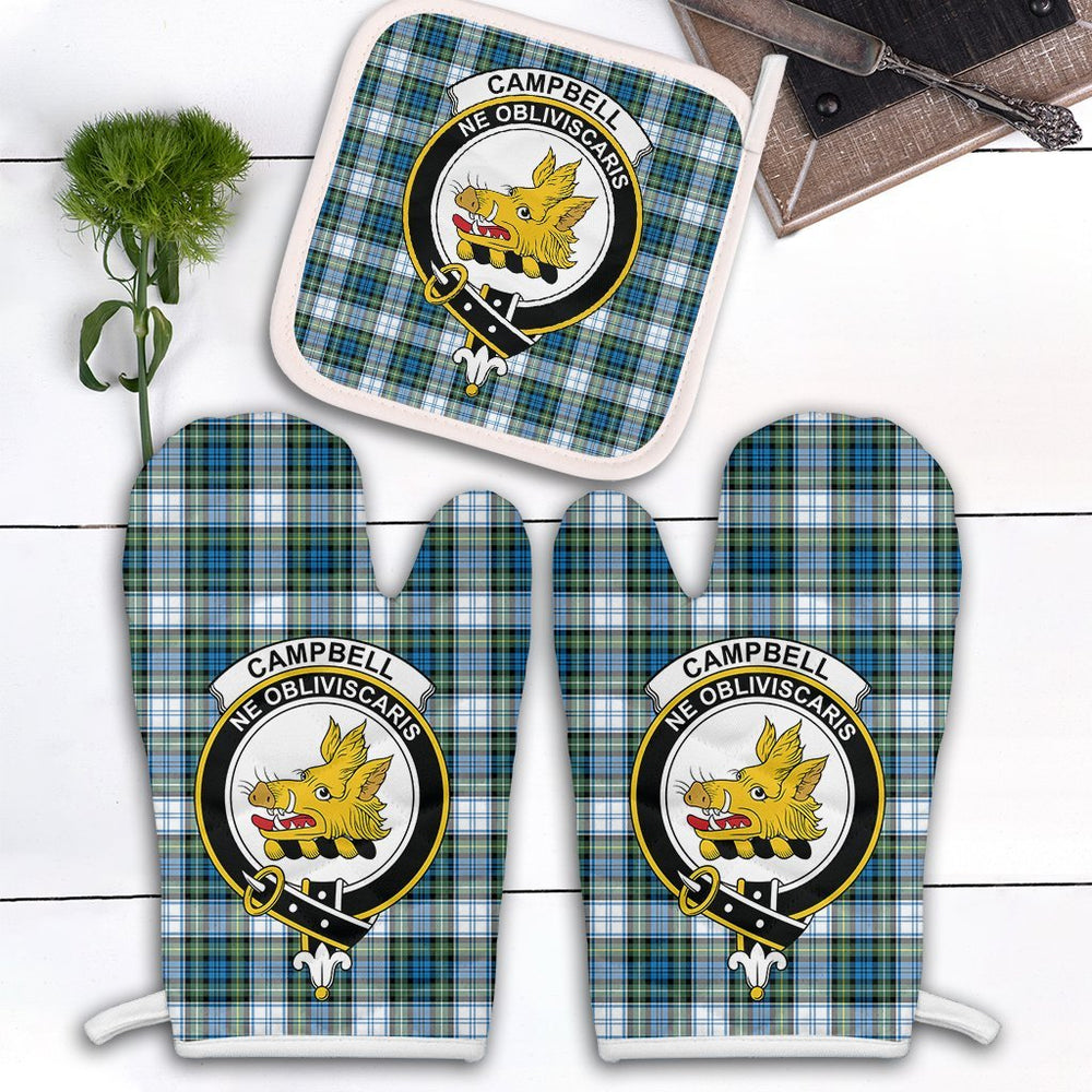 Clan Campbell Dress Ancient Tartan Crest Oven Mitt And Pot Holder (2 Oven Mitts + 1 Pot Holder) AN83 Clan Campbell Tartan Today