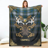 Clan Campbell Dress Ancient Tartan Crest Premium Blanket Celtic Stag Style XU95 Clan Campbell Tartan Today