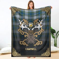 Clan Campbell Dress Ancient Tartan Crest Premium Blanket Celtic Stag Style XU95 Clan Campbell Tartan Today