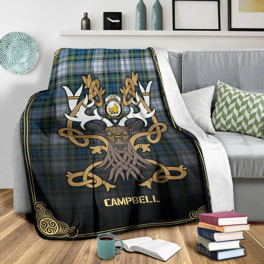 Clan Campbell Dress Ancient Tartan Crest Premium Blanket Celtic Stag Style XU95 Clan Campbell Tartan Today