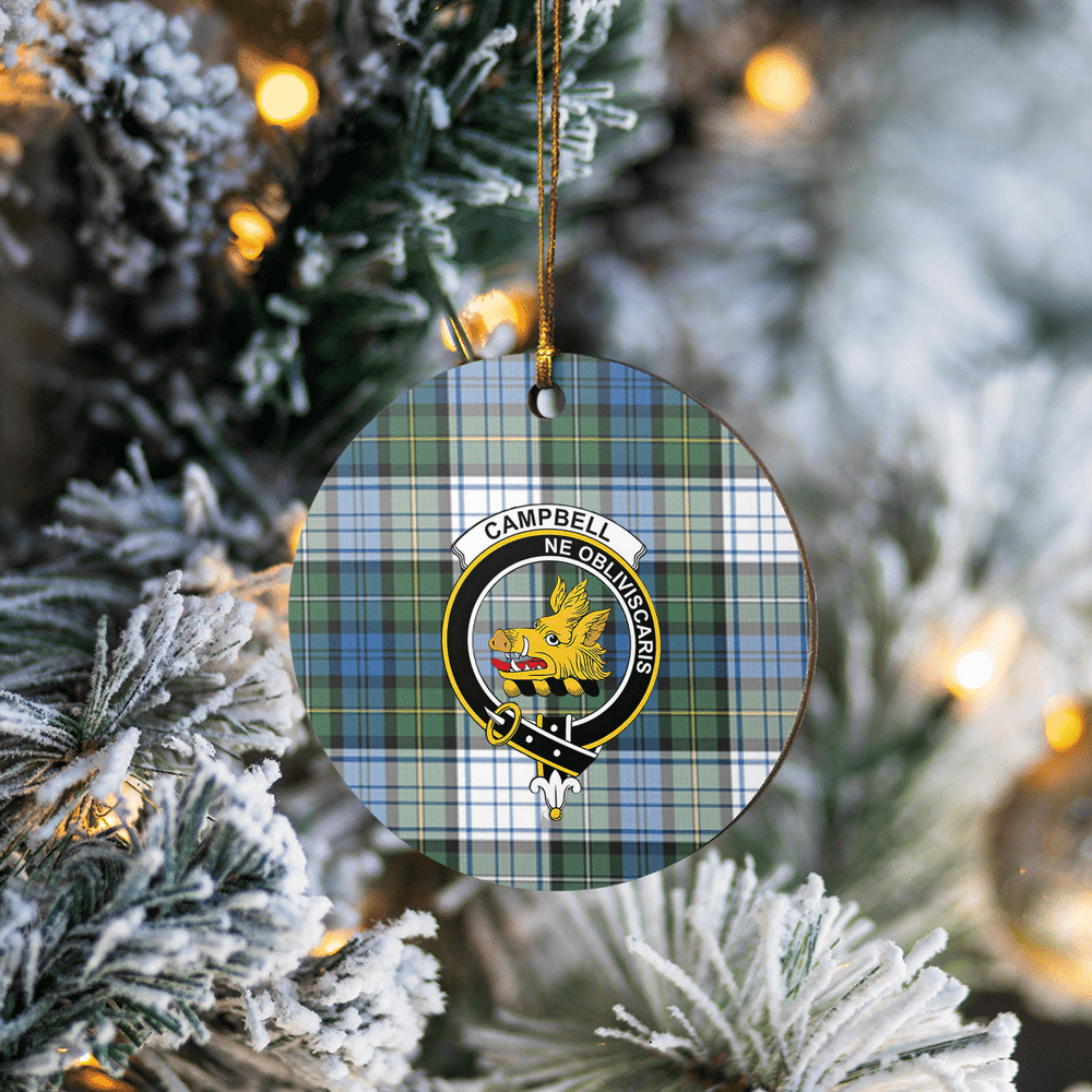Clan Campbell Dress Ancient Tartan Crest Round Ceramic Ornament SU33 Campbell Dress Ancient Tartan Tartan Christmas