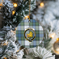 Clan Campbell Dress Ancient Tartan Crest Round Ceramic Ornament SU33 Campbell Dress Ancient Tartan Tartan Christmas