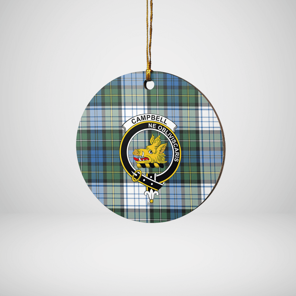 Clan Campbell Dress Ancient Tartan Crest Round Ceramic Ornament SU33 Campbell Dress Ancient Tartan Tartan Christmas