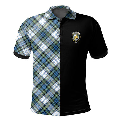 Clan Campbell Dress Ancient Tartan Polo Shirt Half of Me - Cross Style