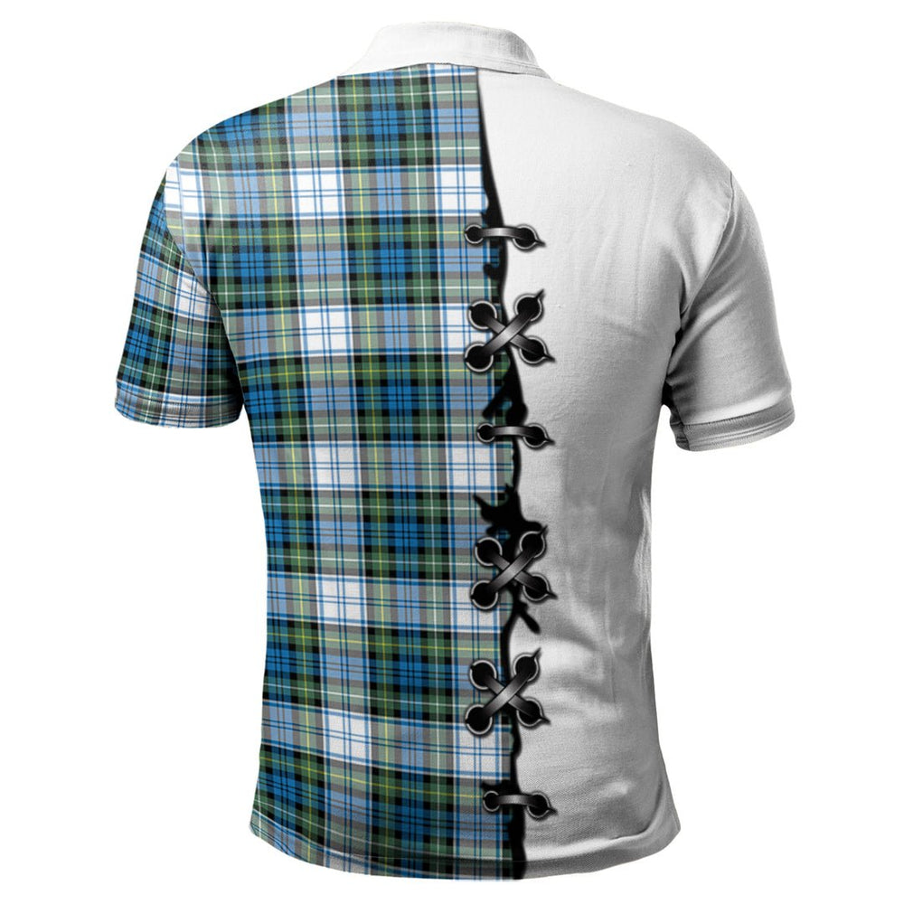 Clan Campbell Dress Ancient Tartan Polo Shirt - Lion Rampant And Celtic Thistle Style JT41 Campbell Dress Ancient Tartan Tartan Polo