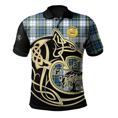 Clan Campbell Dress Ancient Tartan Polo Shirt Viking Wolf