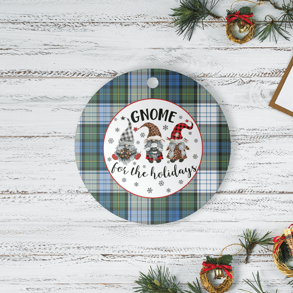 Clan Campbell Dress Ancient Tartan Tartan Crest Gnome Round Ceramic Ornament CK33 Campbell Dress Ancient Tartan Tartan Christmas