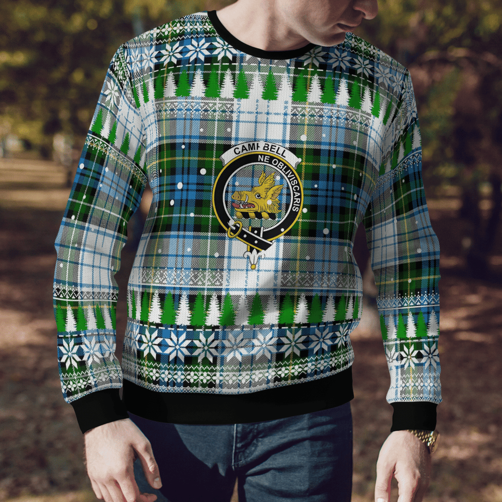 Clan Campbell Dress Crest Tartan Christmas Ugly Sweater IV45 Campbell Dress Crest Tartan Tartan Ugly Sweater