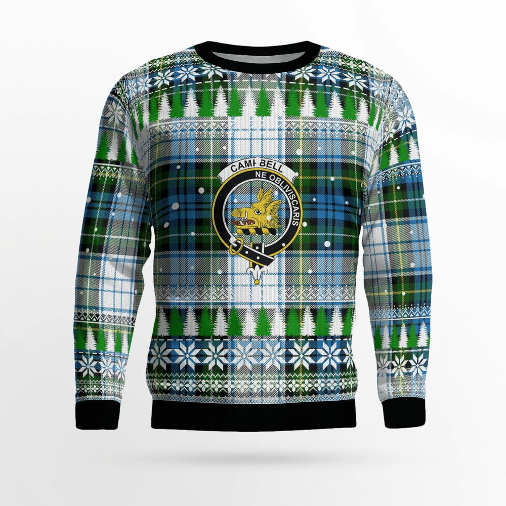 Clan Campbell Dress Crest Tartan Christmas Ugly Sweater IV45 Campbell Dress Crest Tartan Tartan Ugly Sweater
