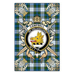 Clan Campbell Dress Tartan Crest Black Garden Flag - Gold Thistle TK45 Clan Campbell Tartan Today