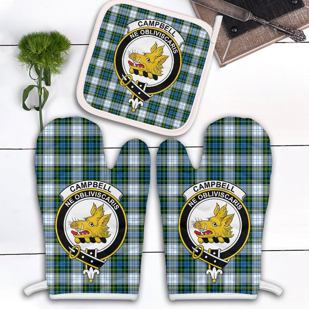 Clan Campbell Dress Tartan Crest Oven Mitt And Pot Holder (2 Oven Mitts + 1 Pot Holder) LC44 Clan Campbell Tartan Today