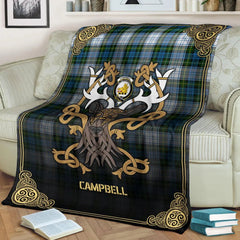 Clan Campbell Dress Tartan Crest Premium Blanket Celtic Stag Style UL62 Clan Campbell Tartan Today