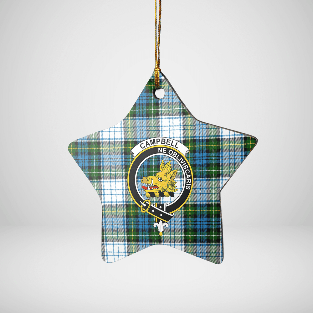 Clan Campbell Dress Tartan Crest Star Ceramic Ornament SR27 Campbell Dress Tartan Tartan Christmas