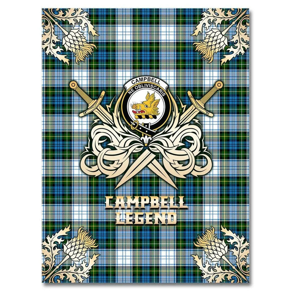 Clan Campbell Dress Tartan Gold Courage Symbol Blanket ID57 Clan Campbell Tartan Today