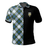 Clan Campbell Dress Tartan Polo Shirt Half of Me - Cross Style CO93 Campbell Dress Tartan Tartan Polo
