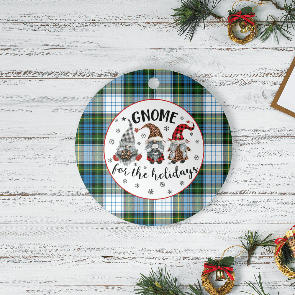 Clan Campbell Dress Tartan Tartan Crest Gnome Round Ceramic Ornament GY56 Campbell Dress Tartan Tartan Christmas