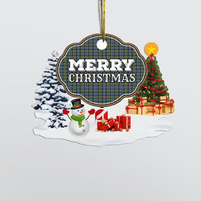 Clan Campbell Faded "Merry Christmas" Tartan Acrylic Ornament