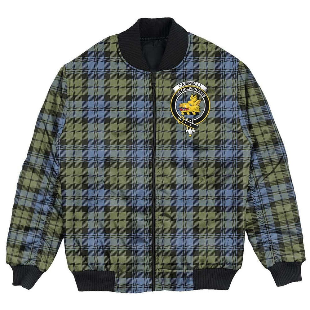 Clan Campbell Faded Tartan Crest Bomber Jacket FN99 Campbell Faded Tartan Tartan Bomber Jacket