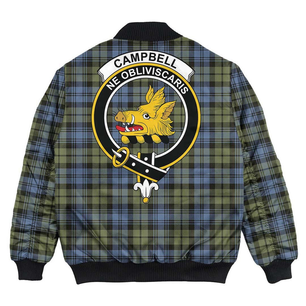 Clan Campbell Faded Tartan Crest Bomber Jacket FN99 Campbell Faded Tartan Tartan Bomber Jacket