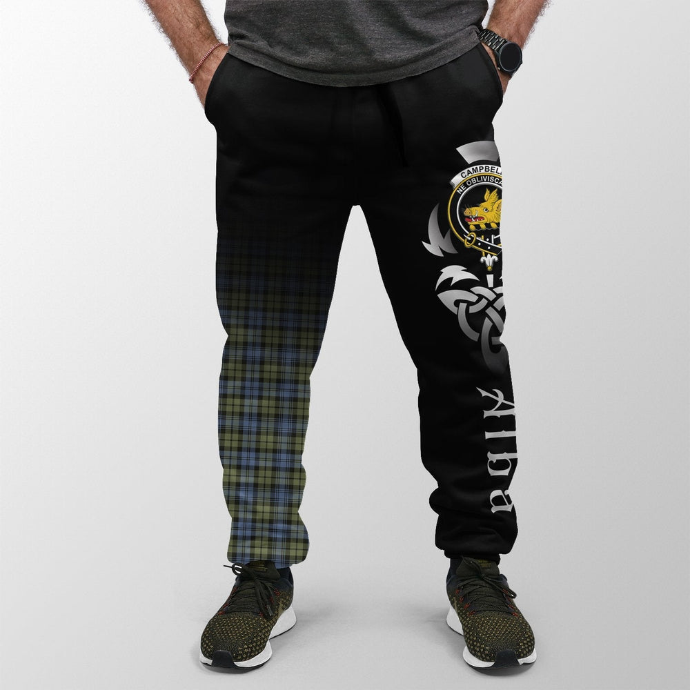 Clan Campbell Faded Tartan Crest Jogger Sweatpants Alba Celtic Style FJ87 Clan Campbell Tartan Today