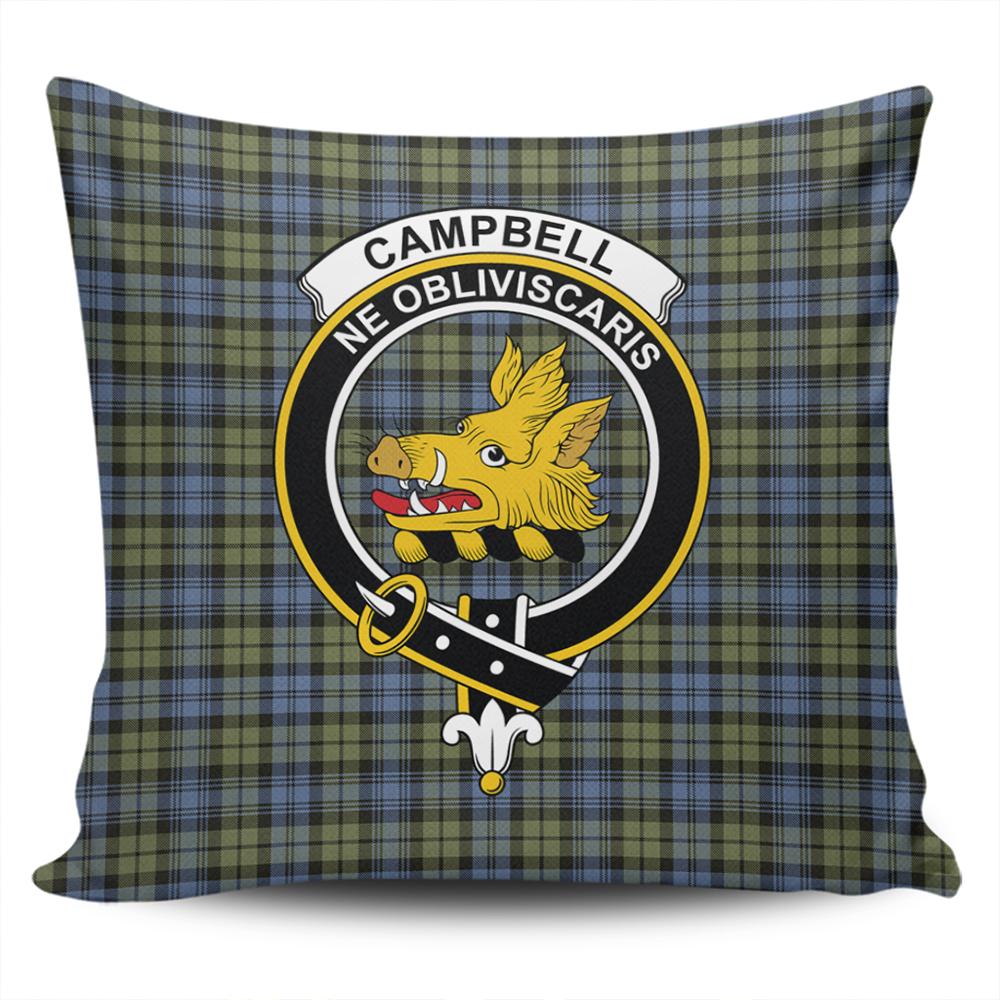 Clan Campbell Faded Tartan Crest Pillow Cover MM36 Clan Campbell Tartan Today