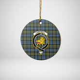 Clan Campbell Faded Tartan Crest Round Ceramic Ornament GQ26 Campbell Faded Tartan Tartan Christmas