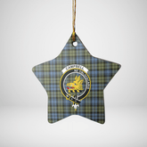 Clan Campbell Faded Tartan Crest Star Ceramic Ornament PE31 Campbell Faded Tartan Tartan Christmas