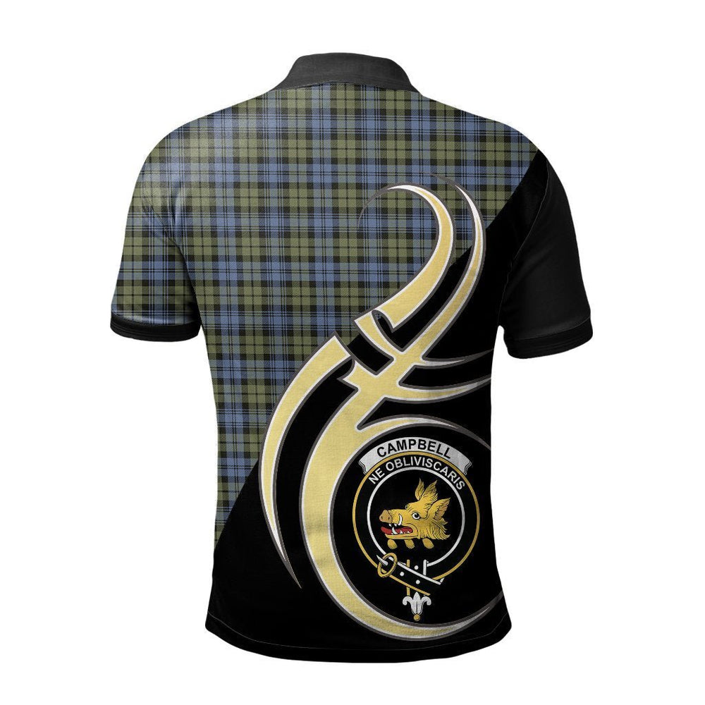 Clan Campbell Faded Tartan Polo Shirt - Believe In Me Style VD39 Campbell Faded Tartan Tartan Polo