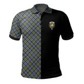 Clan Campbell Faded Tartan Polo Shirt Half of Me - Cross Style DO94 Campbell Faded Tartan Tartan Polo