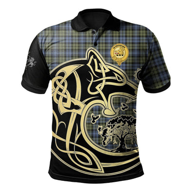Clan Campbell Faded Tartan Polo Shirt Viking Wolf