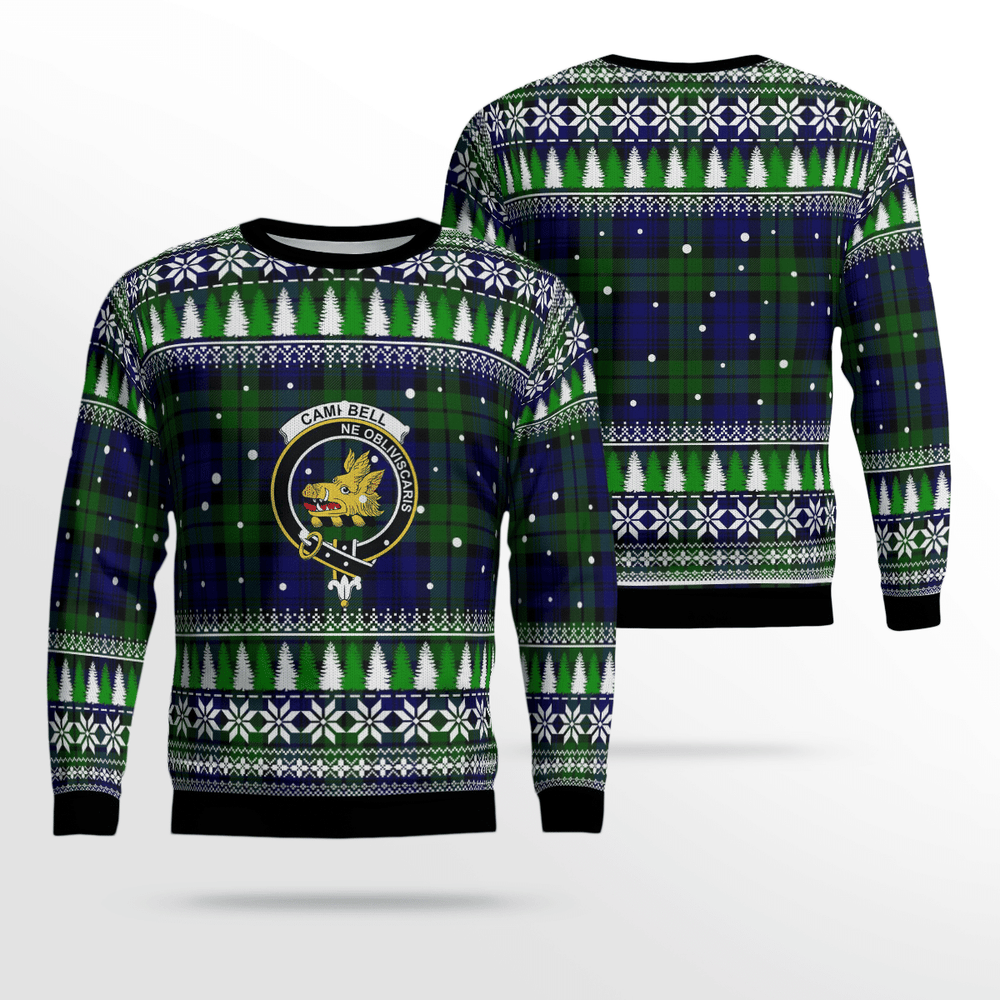Clan Campbell Modern Crest Tartan Christmas Ugly Sweater IG26 Campbell Modern Crest Tartan Tartan Ugly Sweater