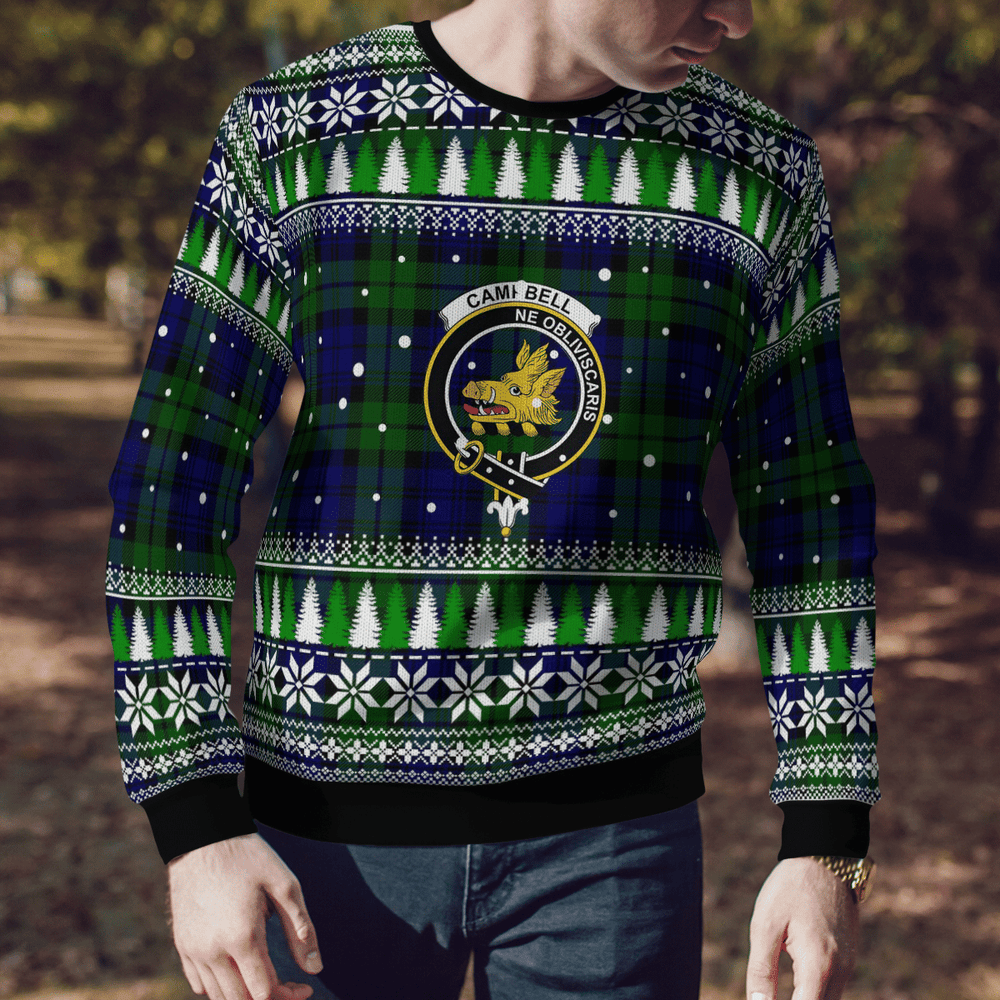 Clan Campbell Modern Crest Tartan Christmas Ugly Sweater IG26 Campbell Modern Crest Tartan Tartan Ugly Sweater