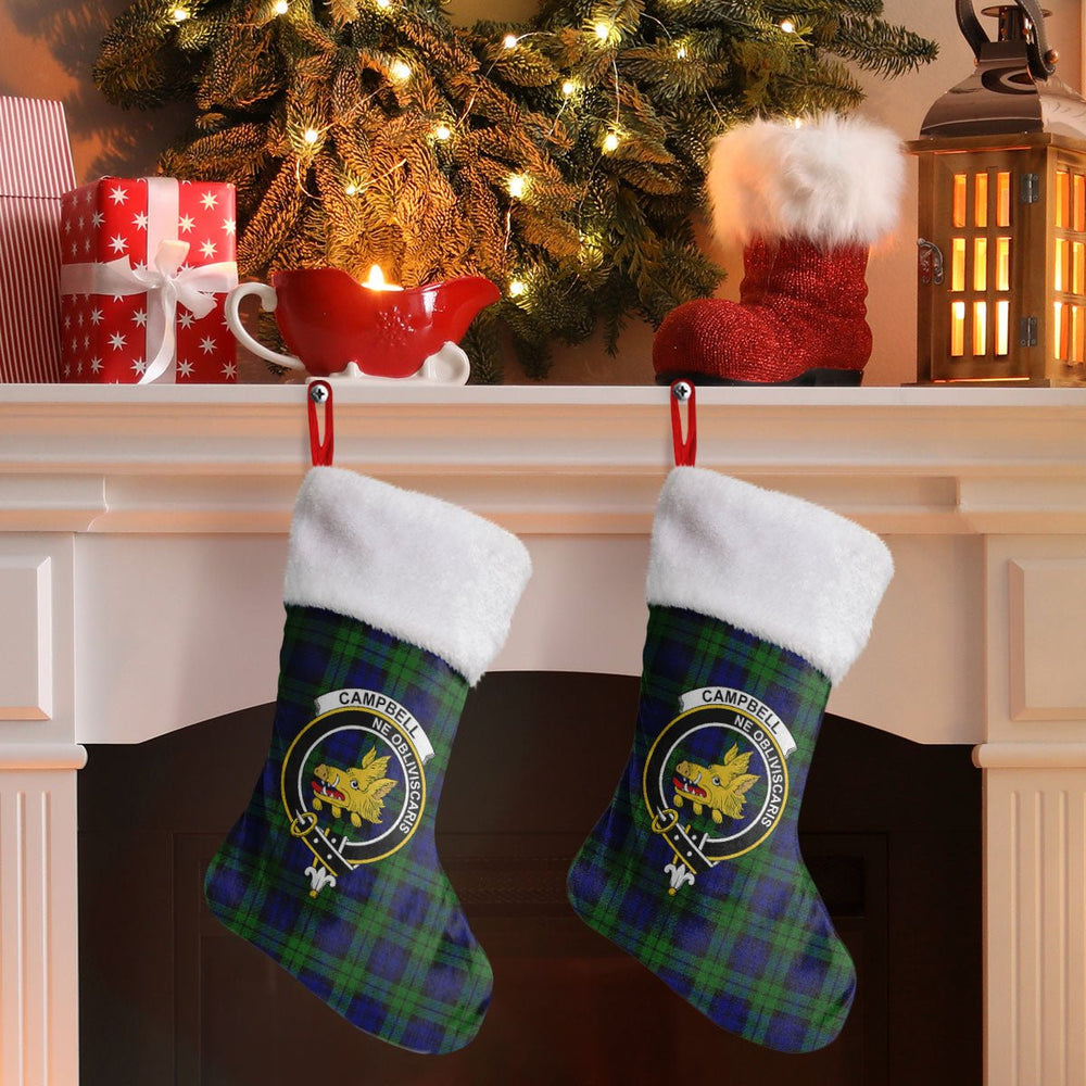 Clan Campbell Modern Tartan Crest Christmas Stocking FB63 Campbell Modern Tartan Tartan Stocking