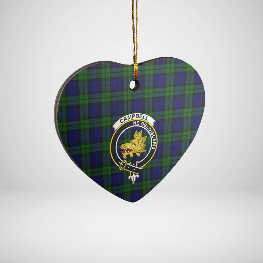 Clan Campbell Modern Tartan Crest Heart Ceramic Ornament ZY62 Campbell Modern Tartan Tartan Christmas