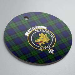 Clan Campbell Modern Tartan Crest Round Ceramic Ornament HO65 Campbell Modern Tartan Tartan Christmas