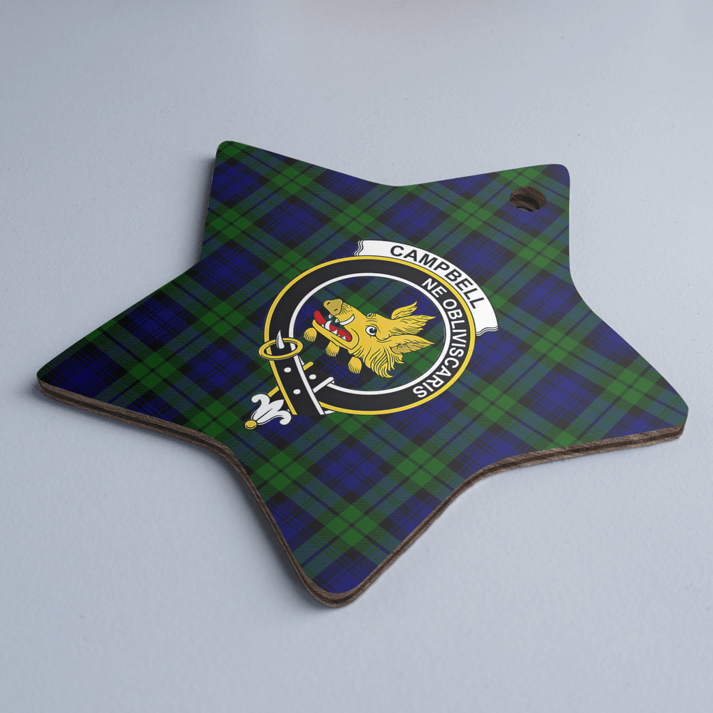 Clan Campbell Modern Tartan Crest Star Ceramic Ornament KC51 Campbell Modern Tartan Tartan Christmas