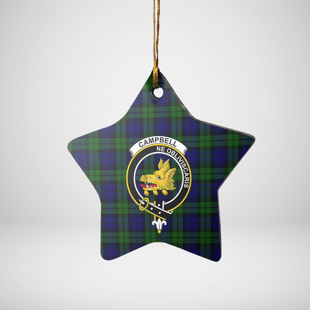 Clan Campbell Modern Tartan Crest Star Ceramic Ornament KC51 Campbell Modern Tartan Tartan Christmas