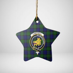 Clan Campbell Modern Tartan Crest Star Ceramic Ornament KC51 Campbell Modern Tartan Tartan Christmas