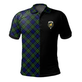 Clan Campbell Modern Tartan Polo Shirt Half of Me - Cross Style QK32 Campbell Modern Tartan Tartan Polo