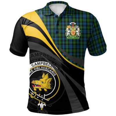 Clan Campbell of Argyll 02 Tartan Polo Shirt - Royal Coat Of Arms Style