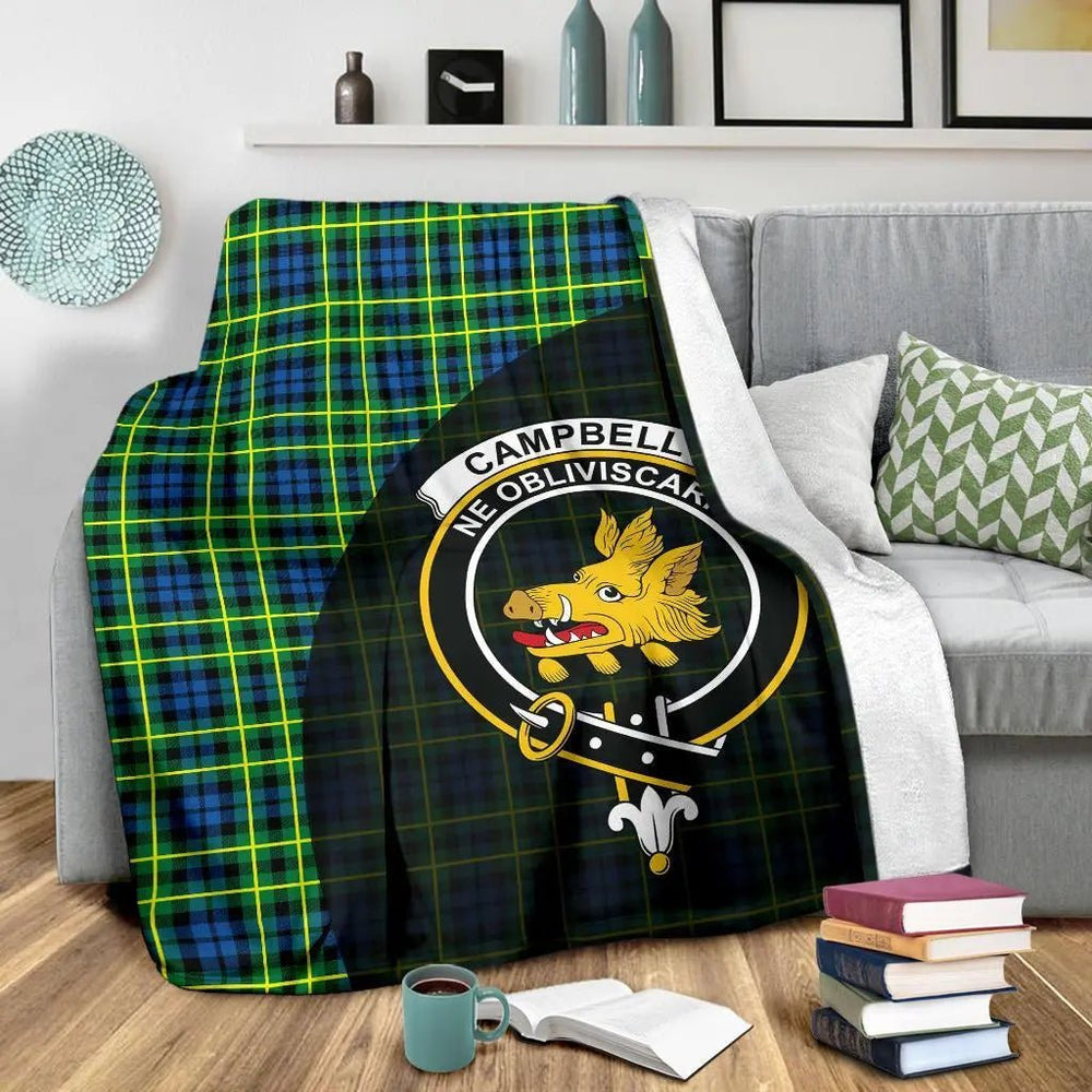 Clan Campbell of Breadalbane Ancient Tartan Crest Blanket Wave Style LM96 Clan Campbell of Breadalbane Tartan Today