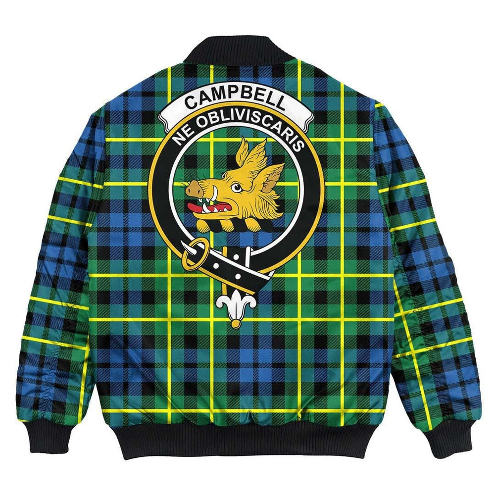 Clan Campbell of Breadalbane Ancient Tartan Crest Bomber Jacket UQ73 Campbell of Breadalbane Ancient Tartan Tartan Bomber Jacket
