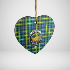 Clan Campbell of Breadalbane Ancient Tartan Crest Heart Ceramic Ornament VF53 Campbell of Breadalbane Ancient Tartan Tartan Christmas