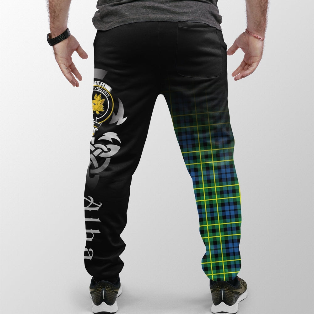 Clan Campbell Of Breadalbane Ancient Tartan Crest Jogger Sweatpants  Alba Celtic Style LB32 Clan Campbell of Breadalbane Tartan Today