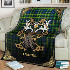 Clan Campbell of Breadalbane Ancient Tartan Crest Premium Blanket Celtic Stag Style CX76 Clan Campbell of Breadalbane Tartan Today