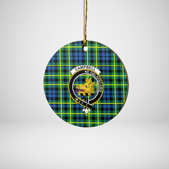 Clan Campbell of Breadalbane Ancient Tartan Crest Round Ceramic Ornament SI95 Campbell of Breadalbane Ancient Tartan Tartan Christmas